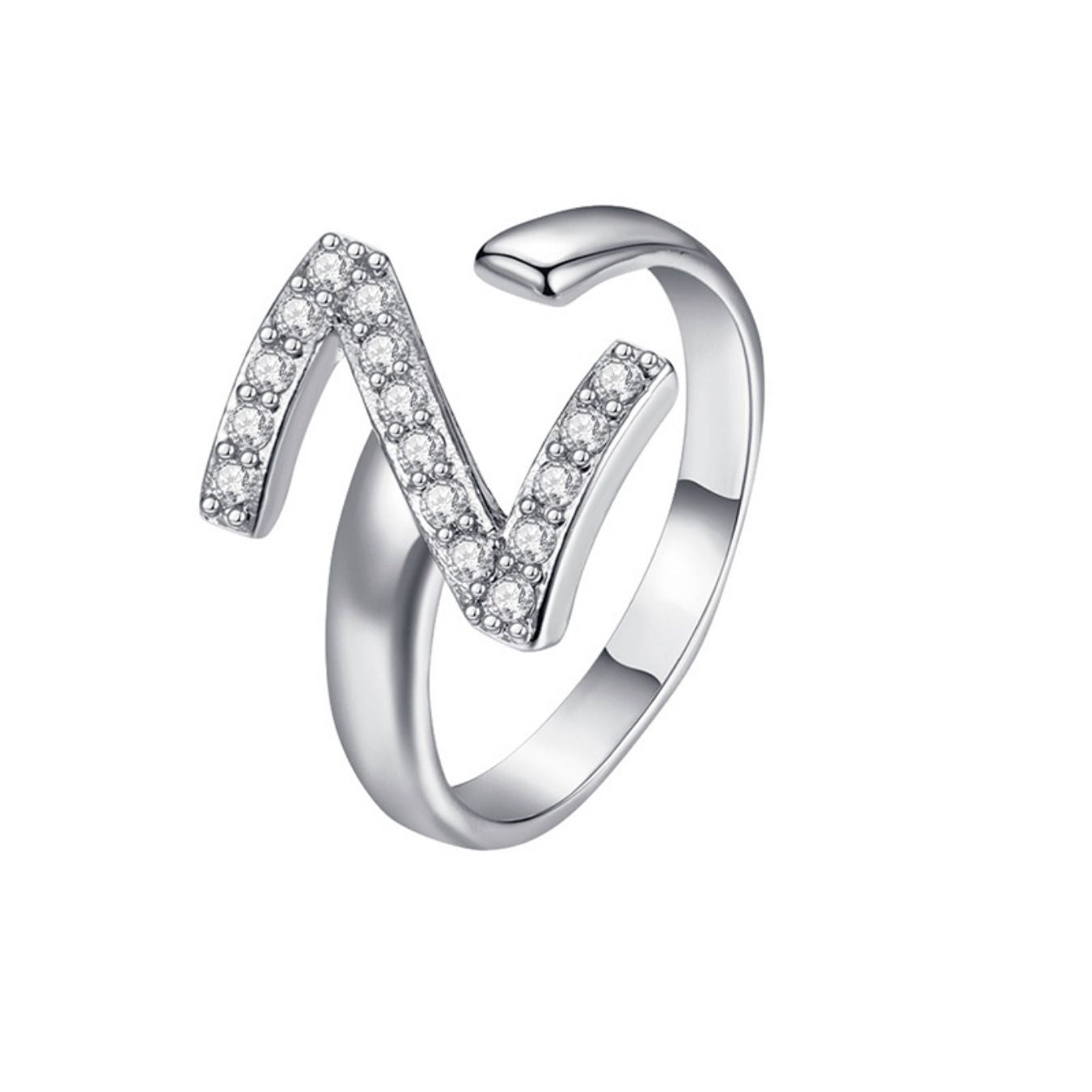 Justerbar Initial Ring "Twinkle"
