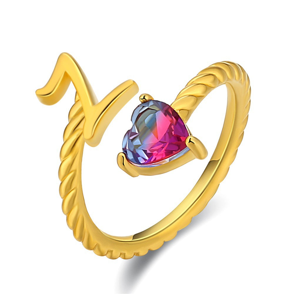 Justerbar Initial Ring "Mermaid Tail"