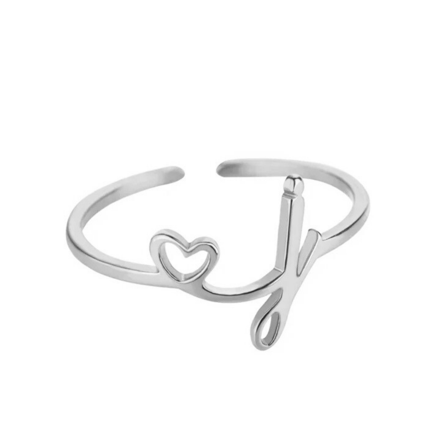 Justerbar Initial Ring "Pretty"