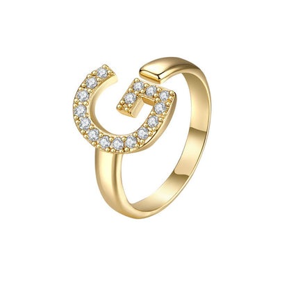 Justerbar Initial Ring "Twinkle"
