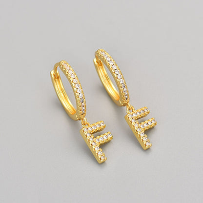 Initial øreringe "Crystal"