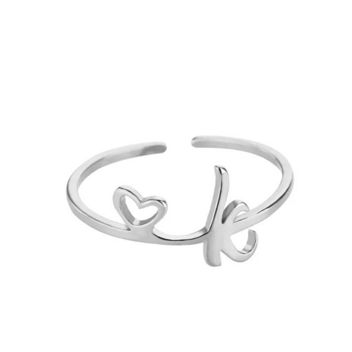 Justerbar Initial Ring "Pretty"