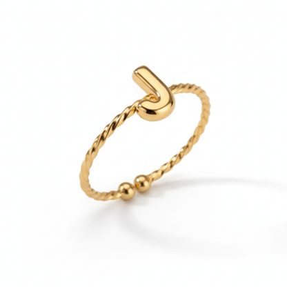 Justerbar Initial Ring "Minimalist"