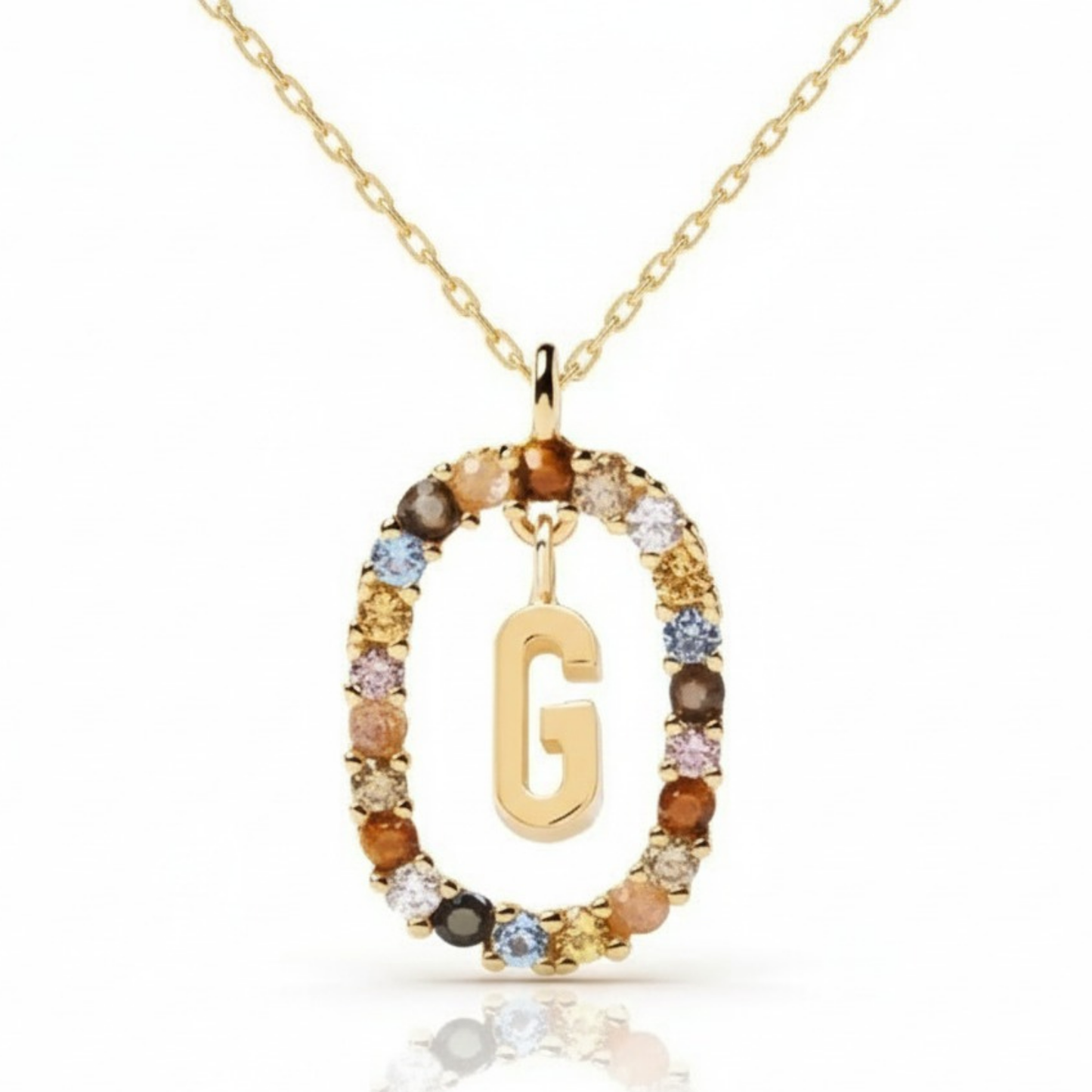 Initial Halskæde "Rainbow"