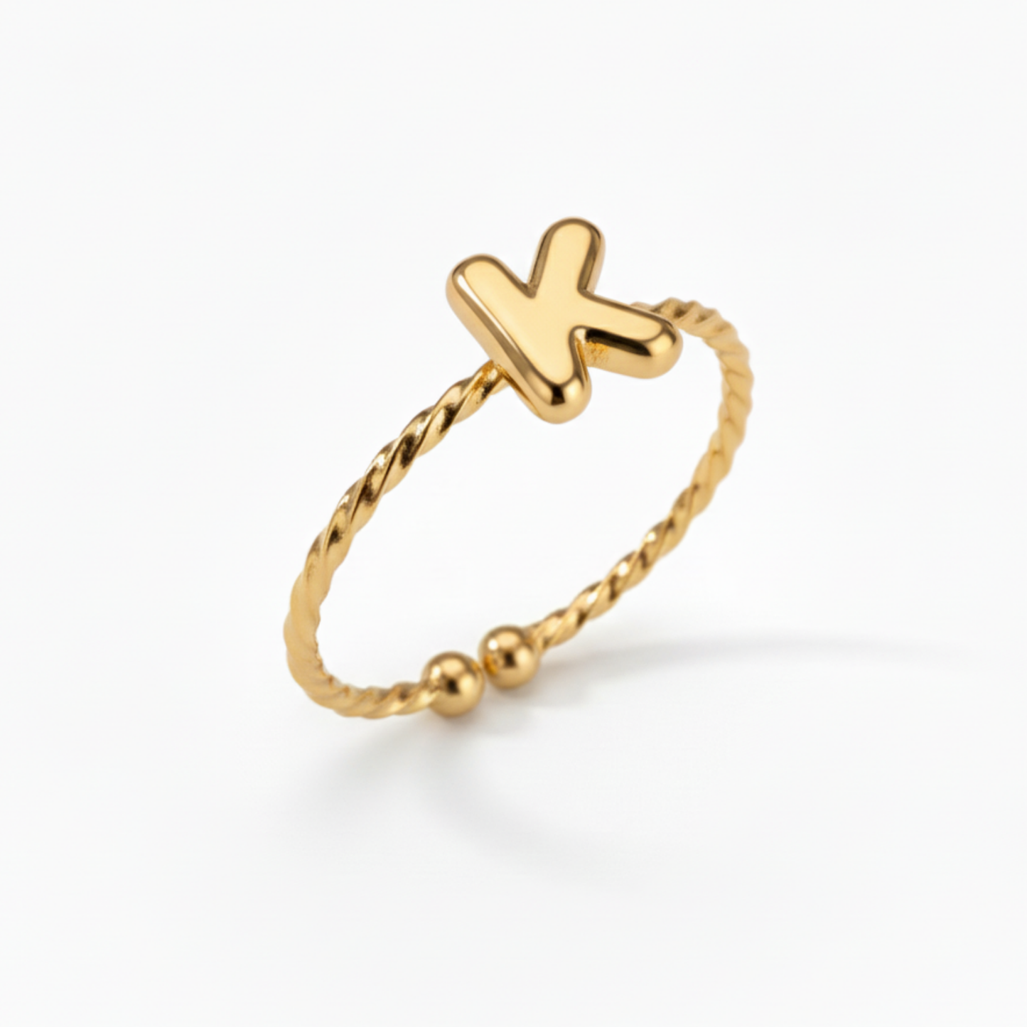 Justerbar Initial Ring "Minimalist"