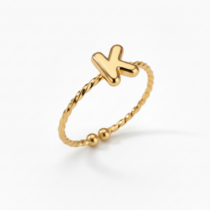 Justerbar Initial Ring "Minimalist"