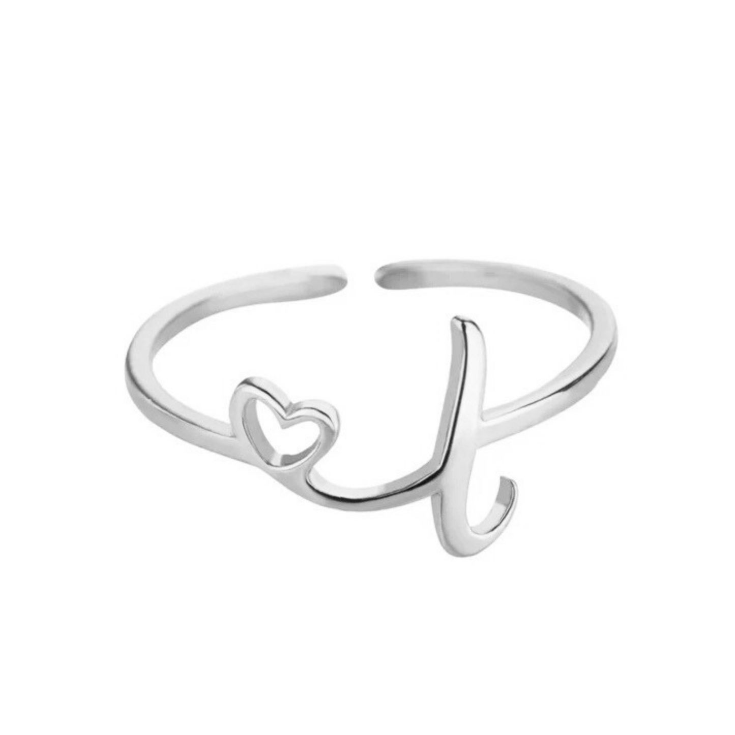 Justerbar Initial Ring "Pretty"
