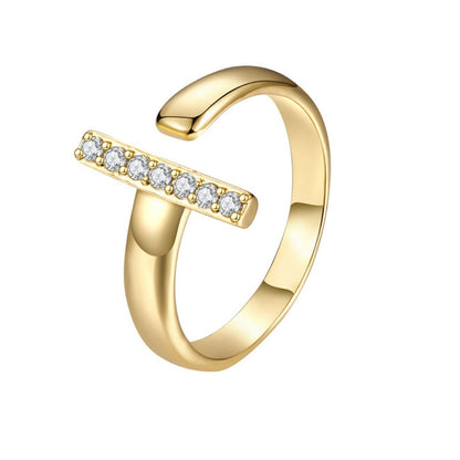Justerbar Initial Ring "Twinkle"