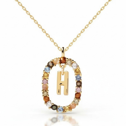 Initial Halskæde "Rainbow"