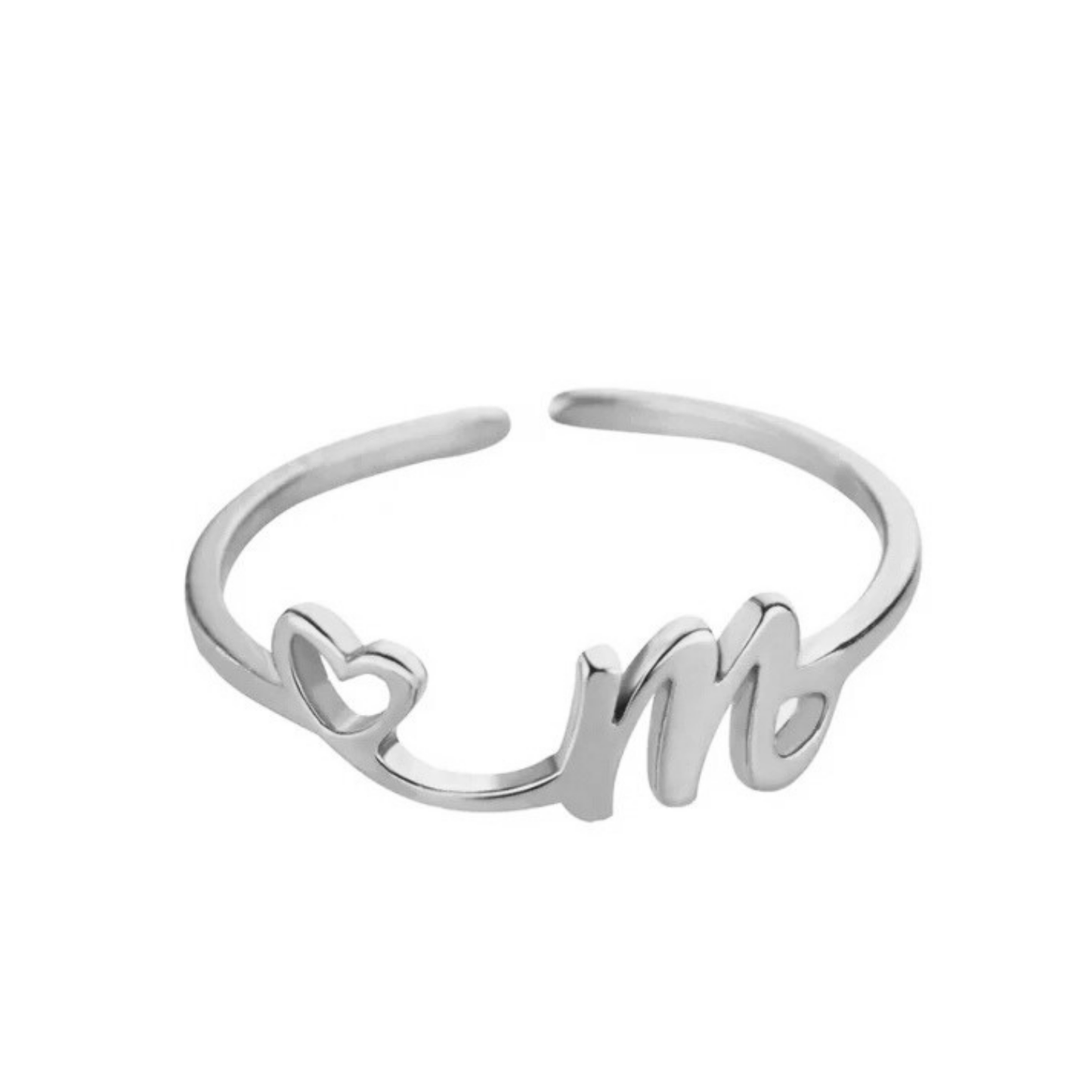 Justerbar Initial Ring "Pretty"