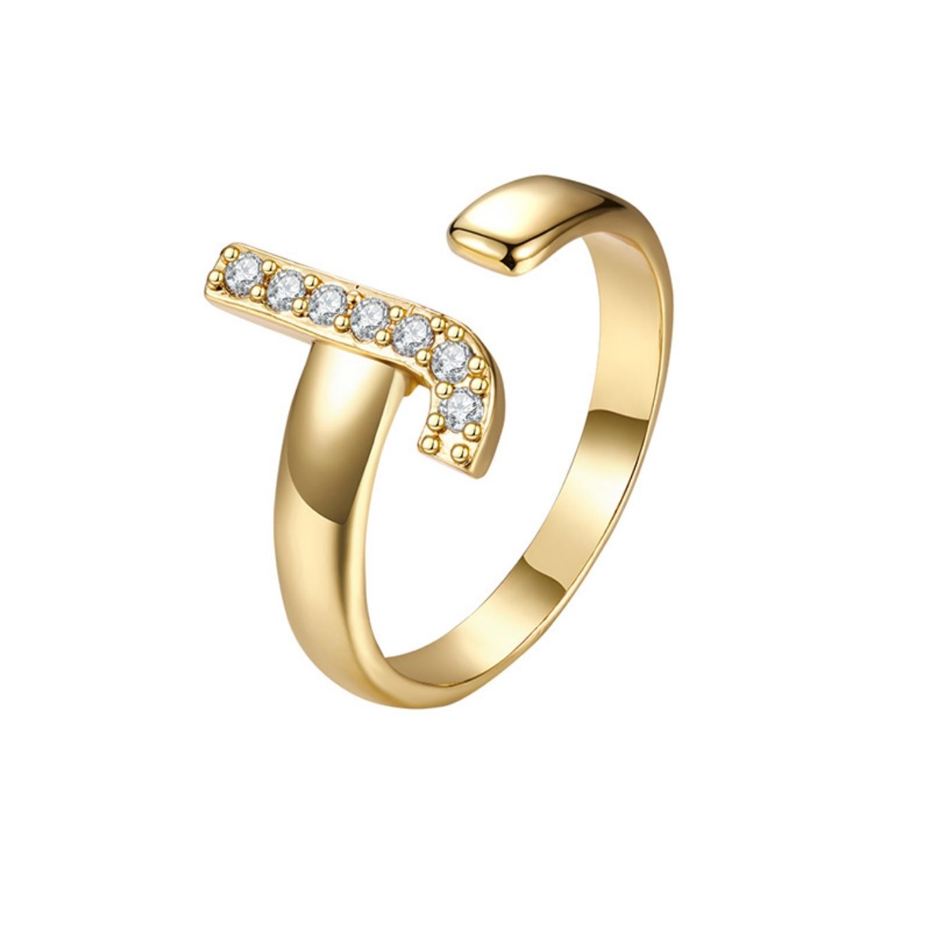 Justerbar Initial Ring "Twinkle"