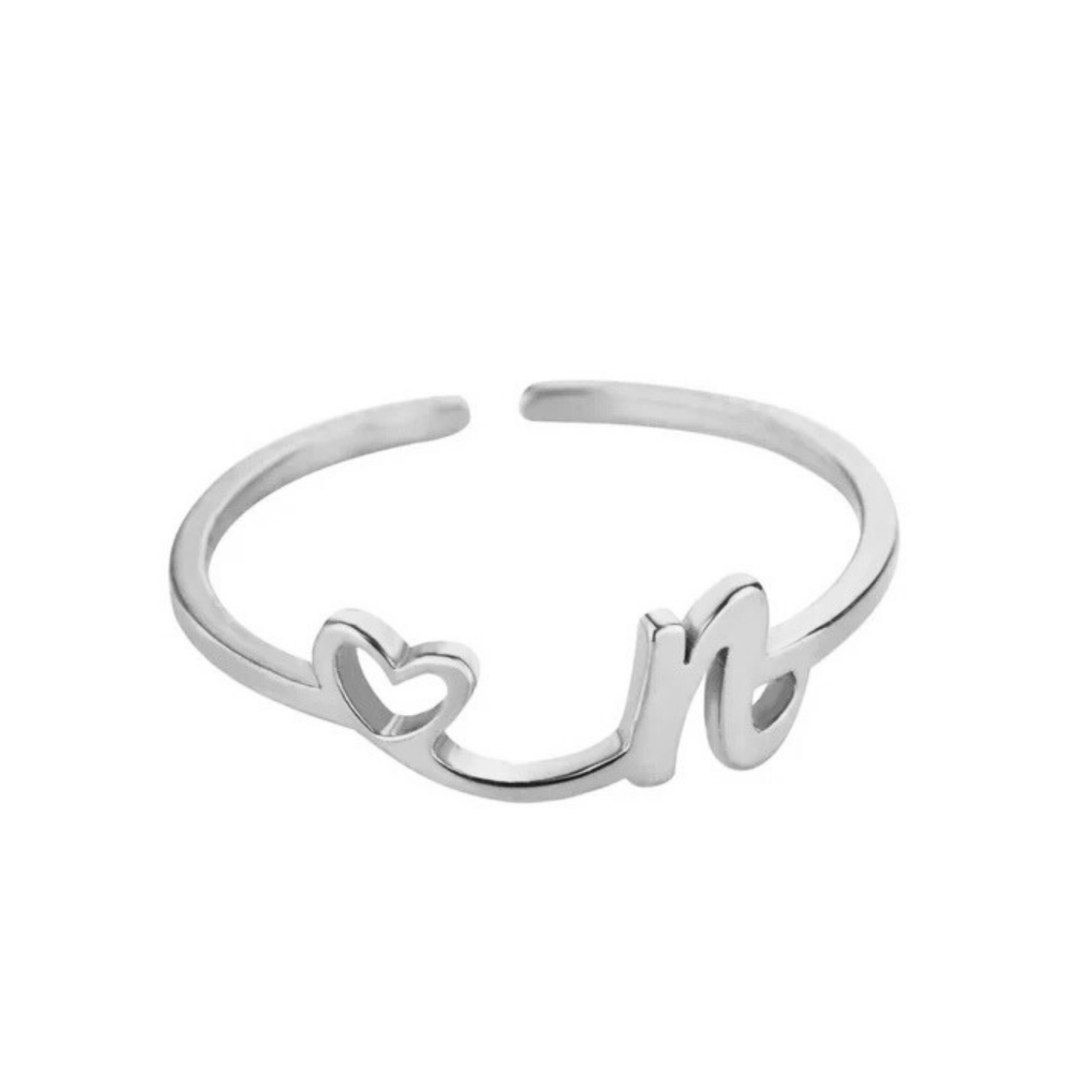 Justerbar Initial Ring "Pretty"