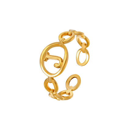 Justerbar Initial Ring "Embrace"