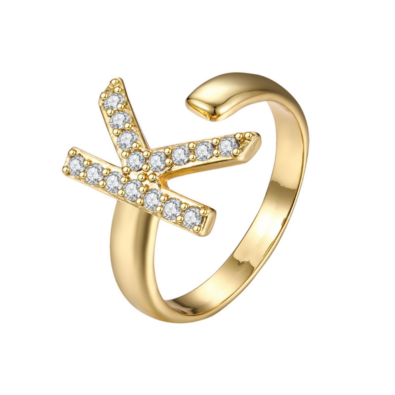 Justerbar Initial Ring "Twinkle"