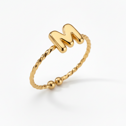 Justerbar Initial Ring "Minimalist"