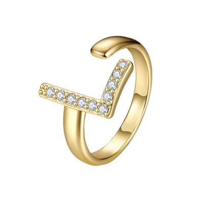 Justerbar Initial Ring "Twinkle"