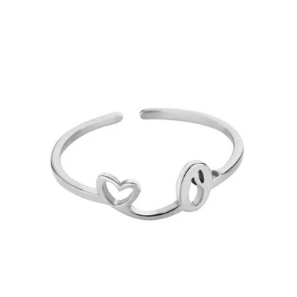 Justerbar Initial Ring "Pretty"