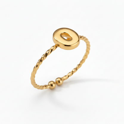 Justerbar Initial Ring "Minimalist"