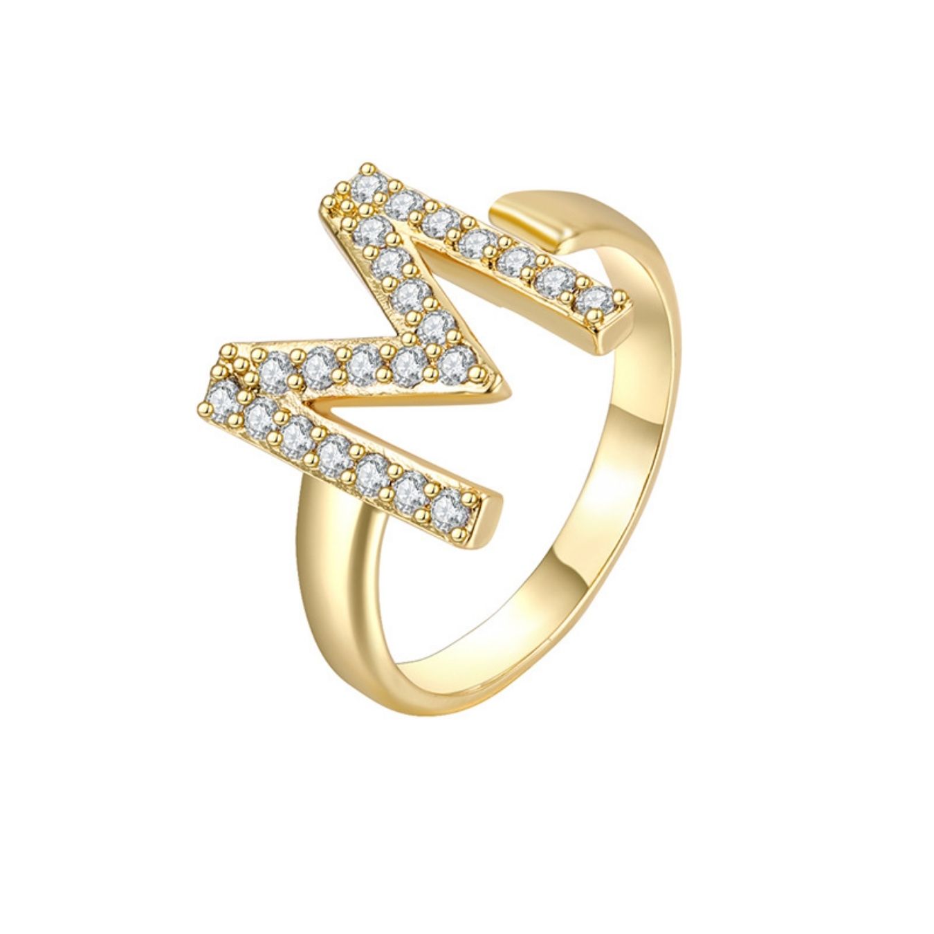 Justerbar Initial Ring "Twinkle"