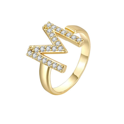 Justerbar Initial Ring "Twinkle"