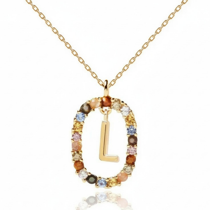 Initial Halskæde "Rainbow"