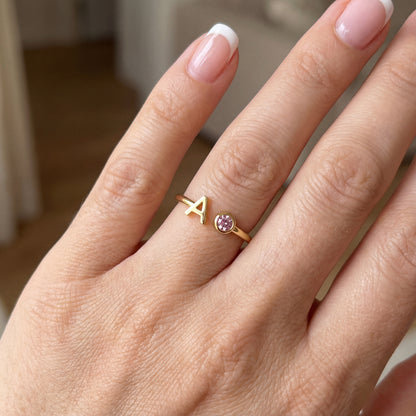 Justerbar Initial Ring "Essence"