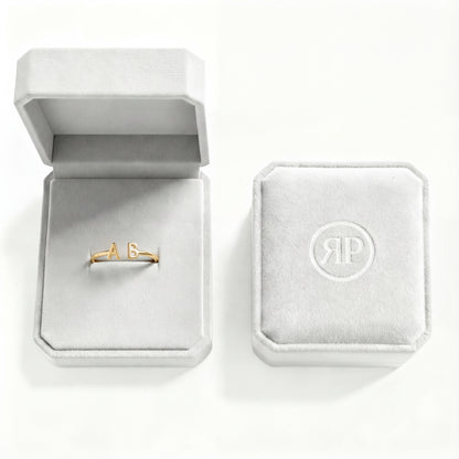 Justerbar Initial Ring "Double Monogram"