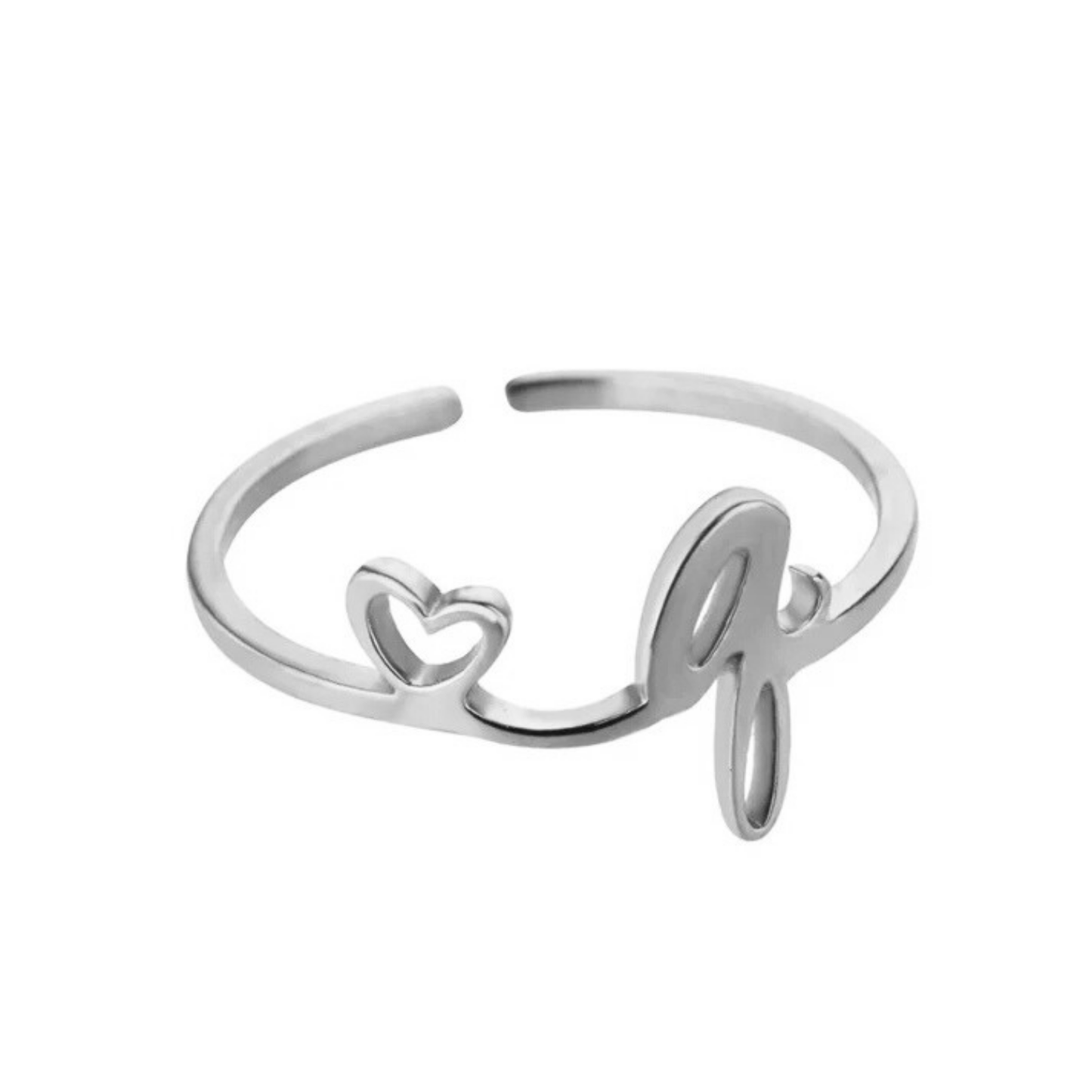 Justerbar Initial Ring "Pretty"