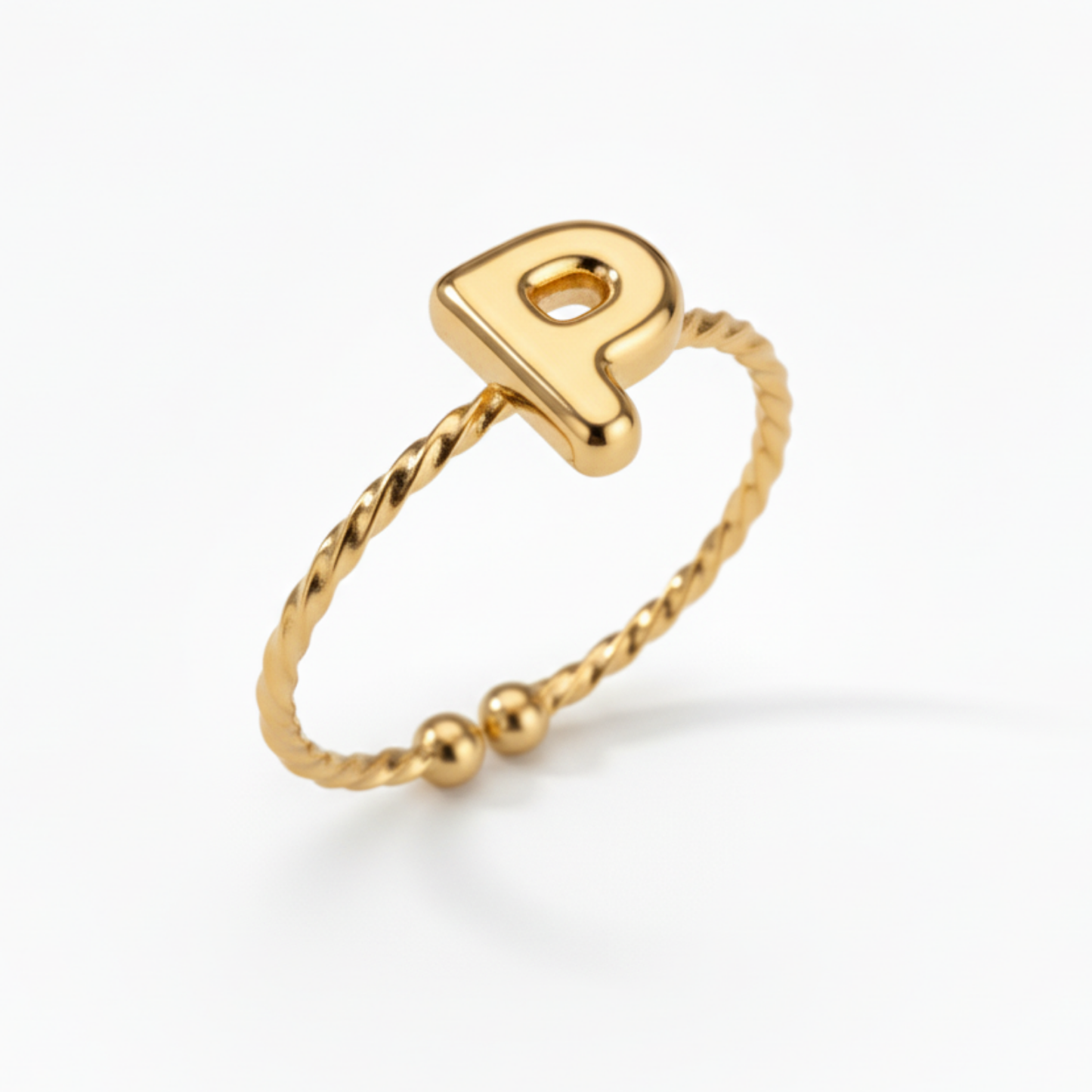 Justerbar Initial Ring "Minimalist"