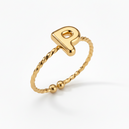 Justerbar Initial Ring "Minimalist"