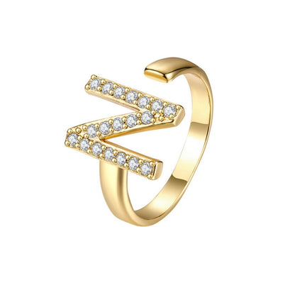 Justerbar Initial Ring "Twinkle"