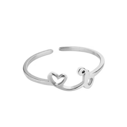 Justerbar Initial Ring "Pretty"