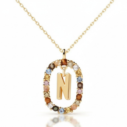 Initial Halskæde "Rainbow"