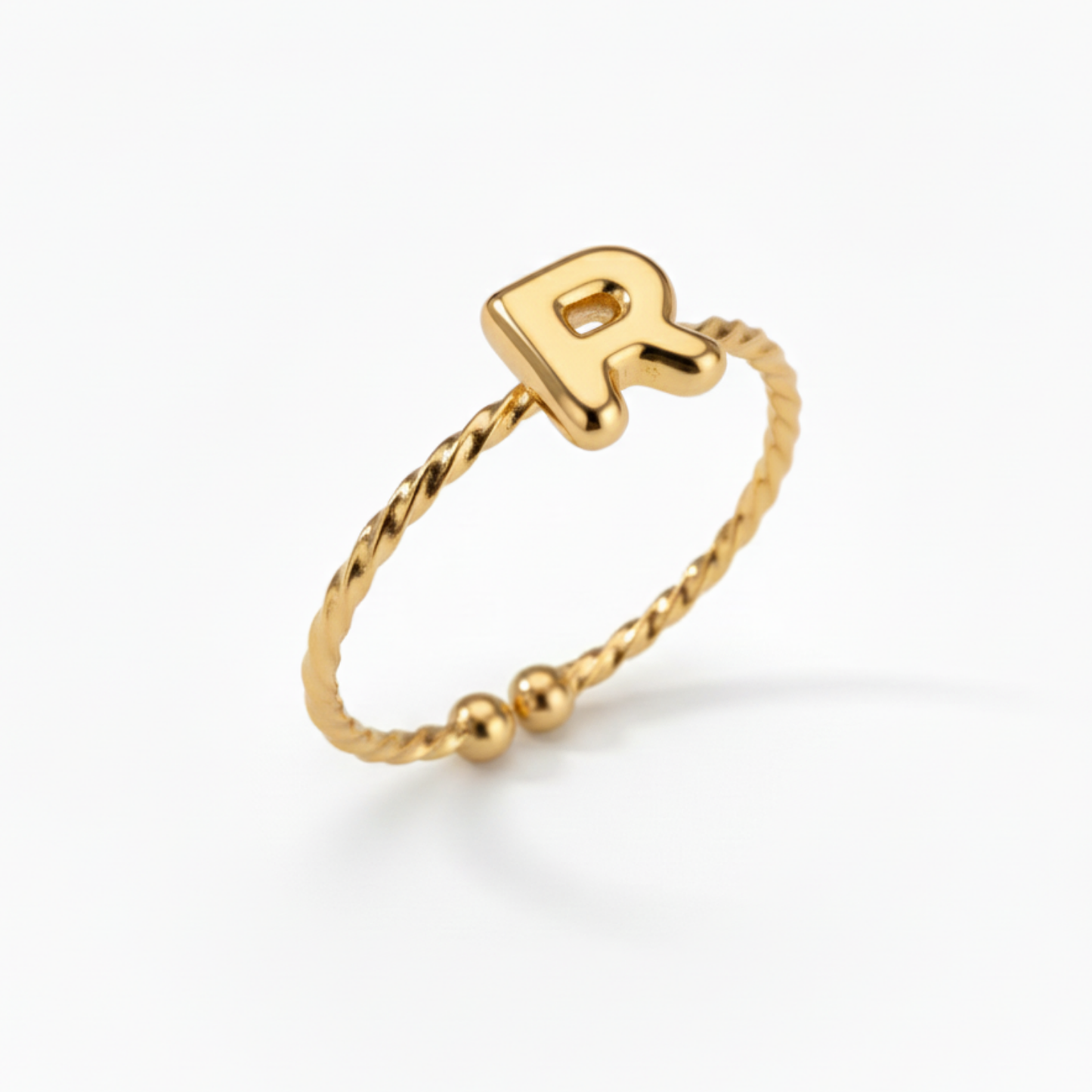 Justerbar Initial Ring "Minimalist"