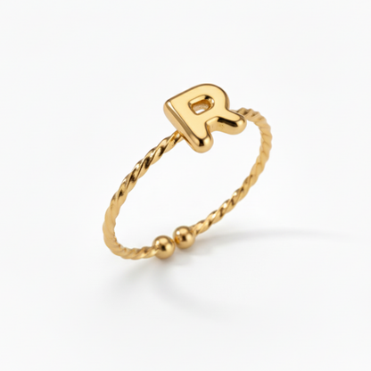 Justerbar Initial Ring "Minimalist"