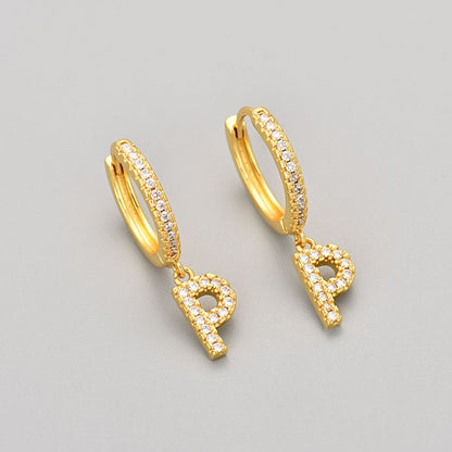 Initial øreringe "Crystal"