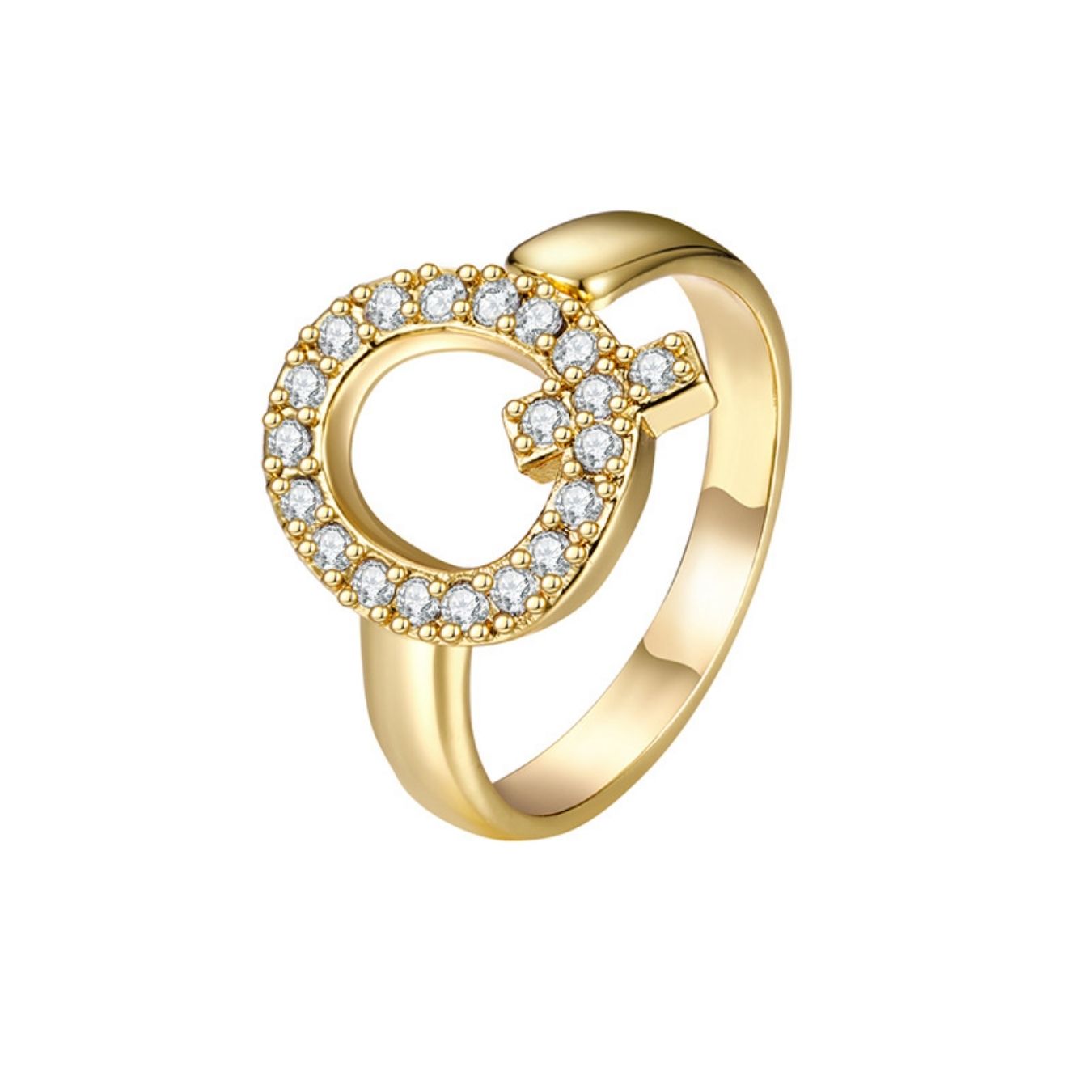 Justerbar Initial Ring "Twinkle"
