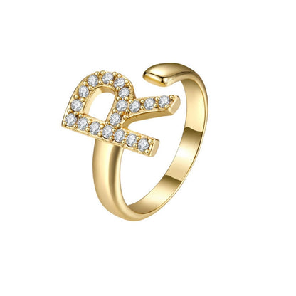 Justerbar Initial Ring "Twinkle"