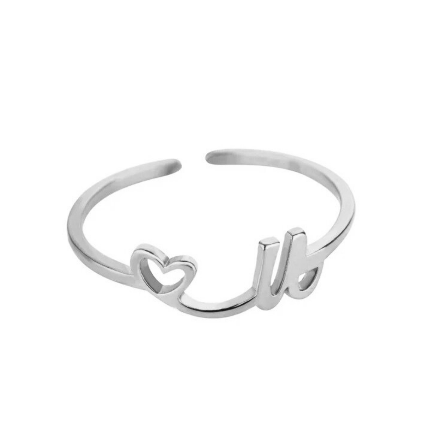 Justerbar Initial Ring "Pretty"