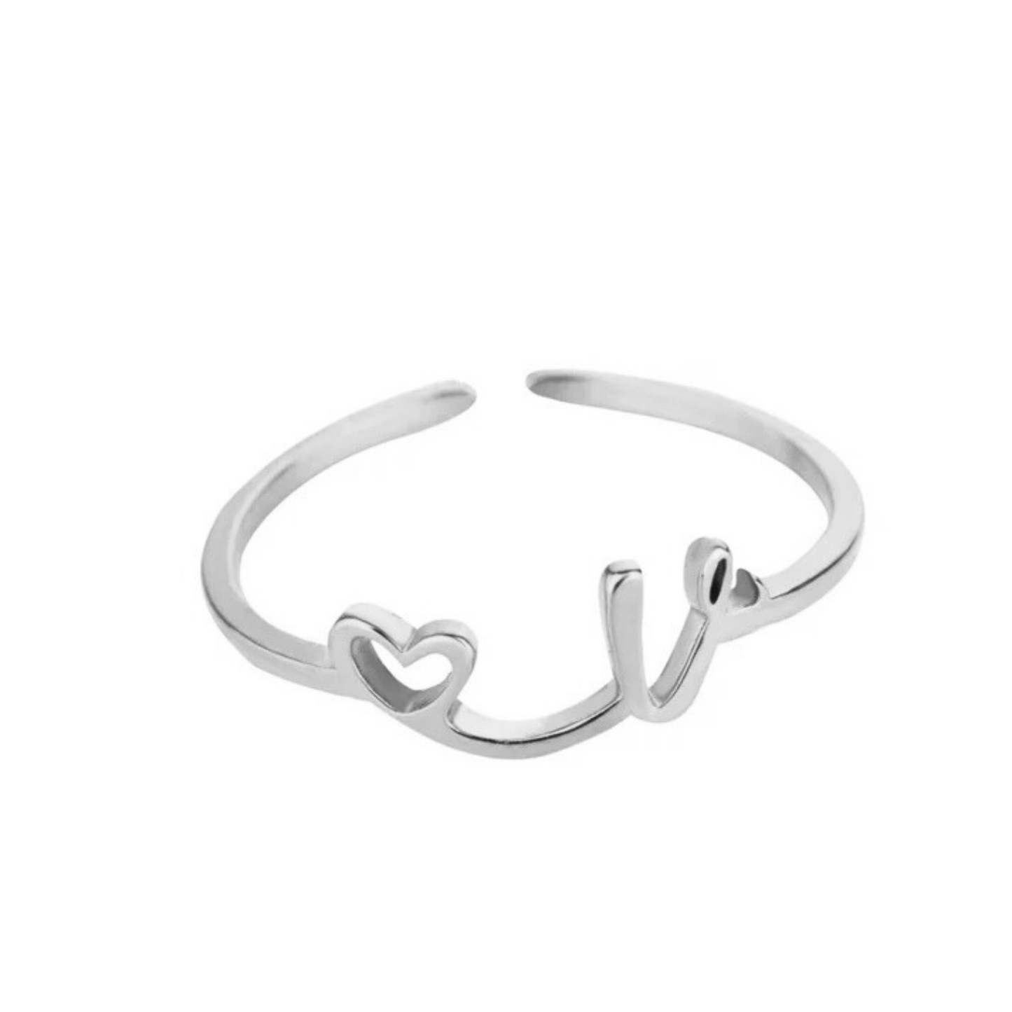 Justerbar Initial Ring "Pretty"