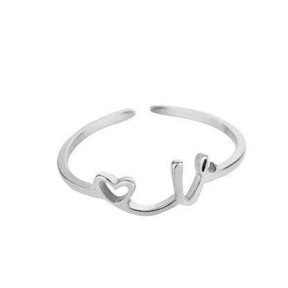 Justerbar Initial Ring "Pretty"