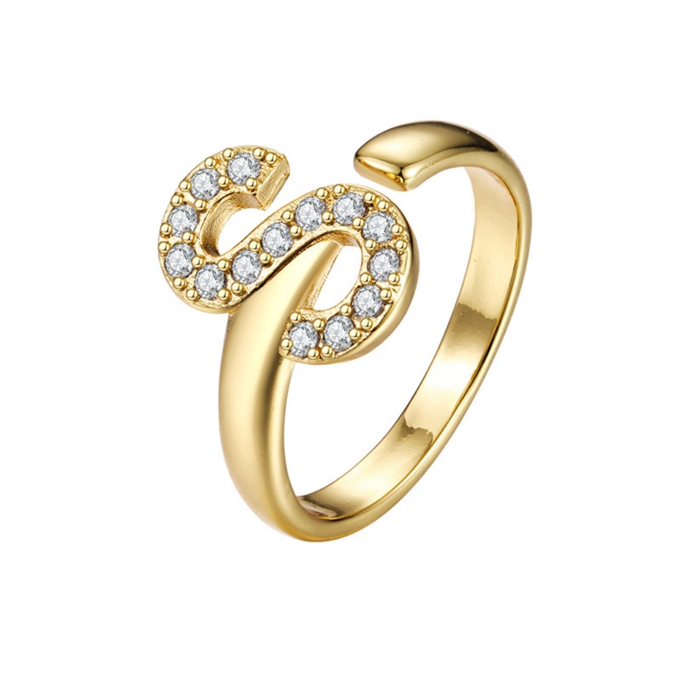 Justerbar Initial Ring "Twinkle"