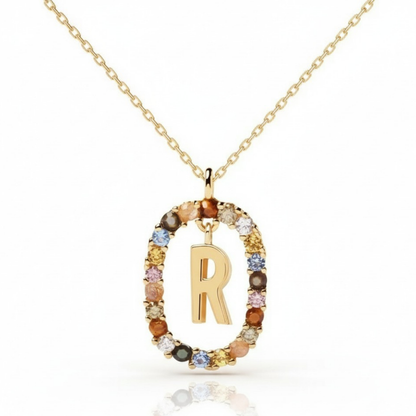 Initial Halskæde "Rainbow"