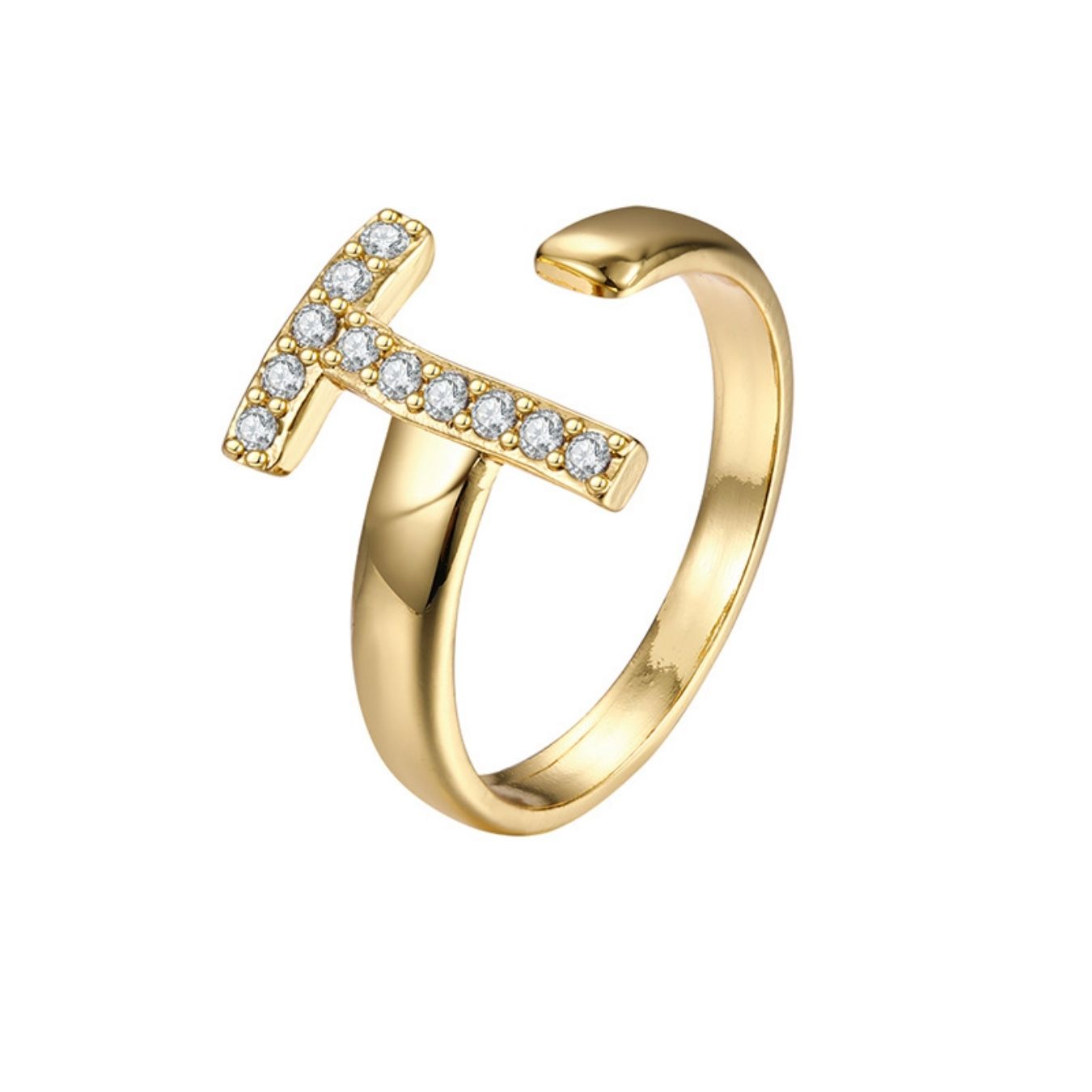 Justerbar Initial Ring "Twinkle"