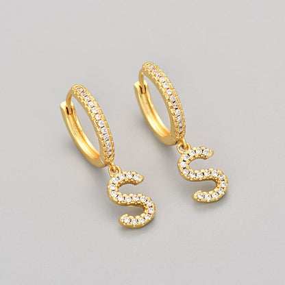 Initial øreringe "Crystal"