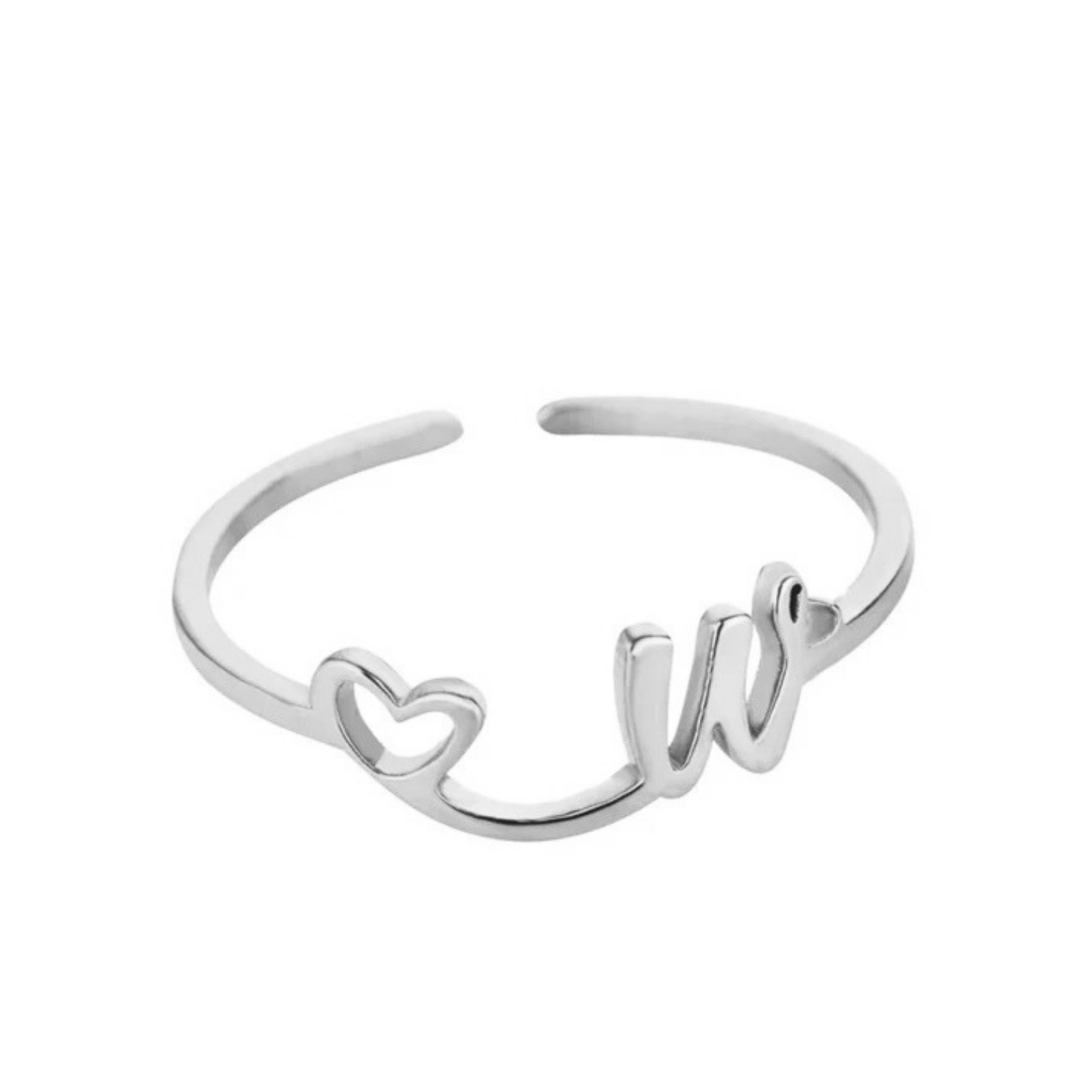 Justerbar Initial Ring "Pretty"