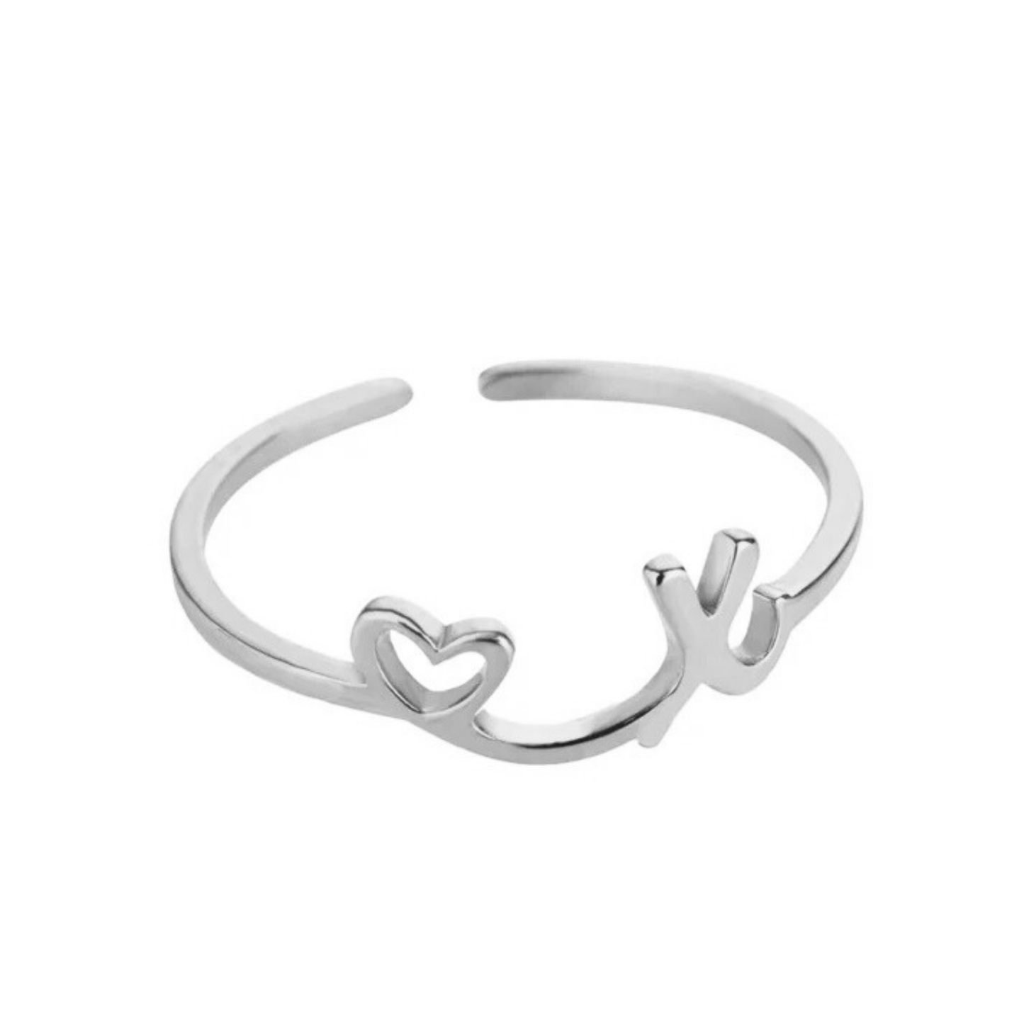 Justerbar Initial Ring "Pretty"