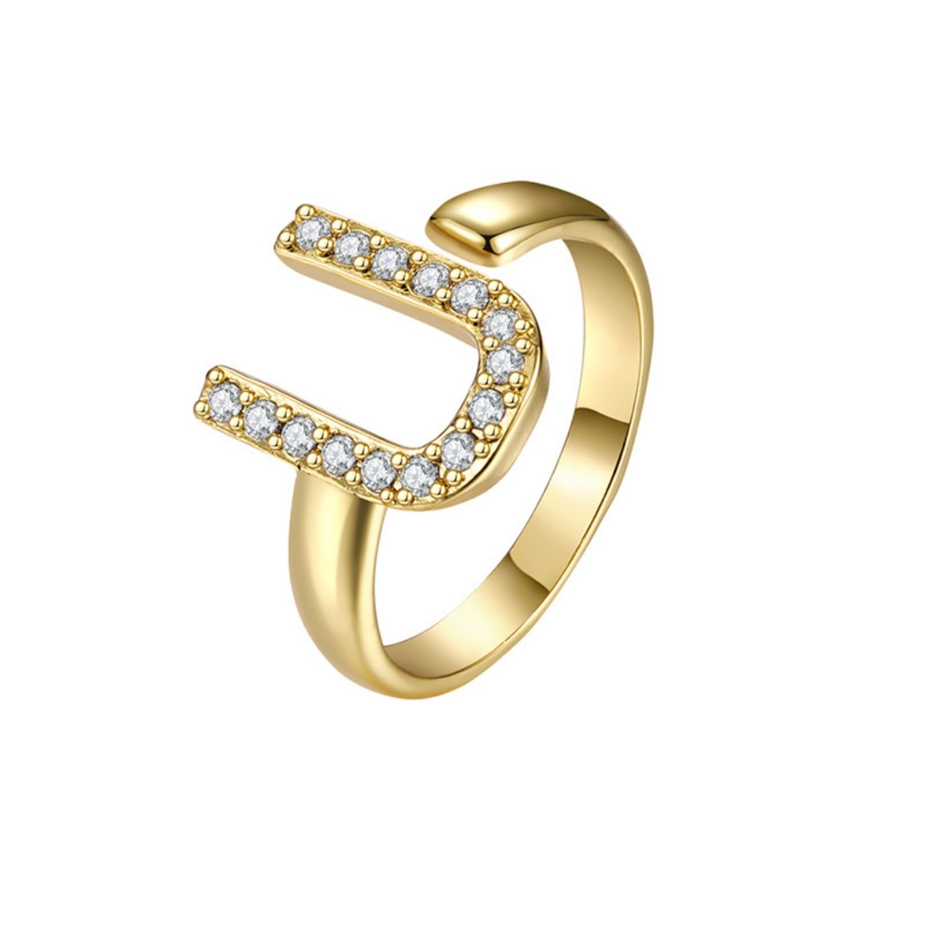Justerbar Initial Ring "Twinkle"
