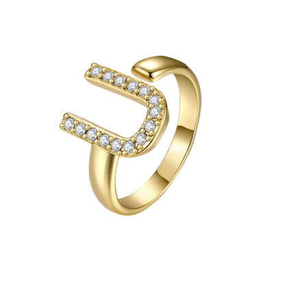 Justerbar Initial Ring "Twinkle"