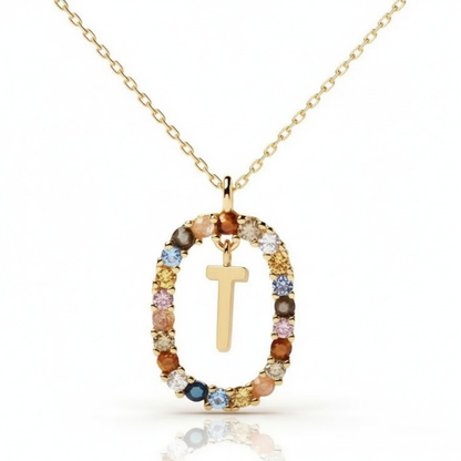 Initial Halskæde "Rainbow"